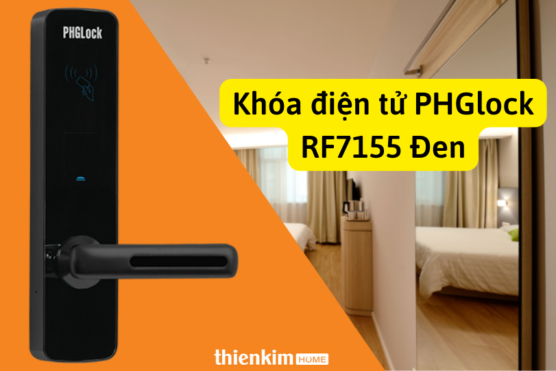 Khóa điện tử PHGlock RF7155 Đen hiện đại
